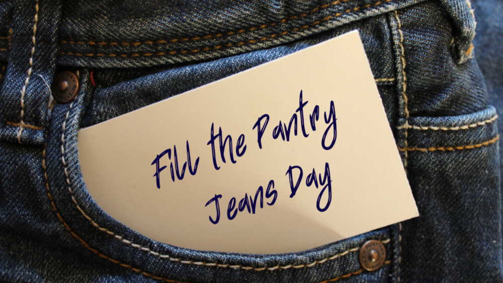 Jeans picket with note