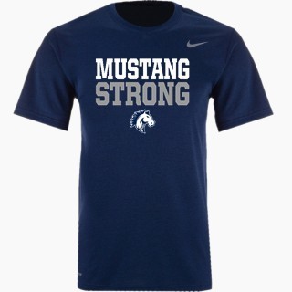 t-shirt with words Mustang Strong